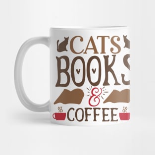 Cats Books and Coffee Mug